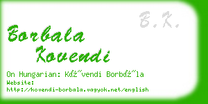 borbala kovendi business card